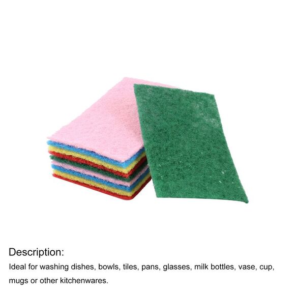 Rectangle Sponge Bowl Dish Scrub Cleaning Pad 10 Pcs Colors - Picture 4 of 5